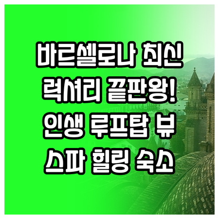 바르셀로나 럭셔리 호텔 루프탑 수영장..