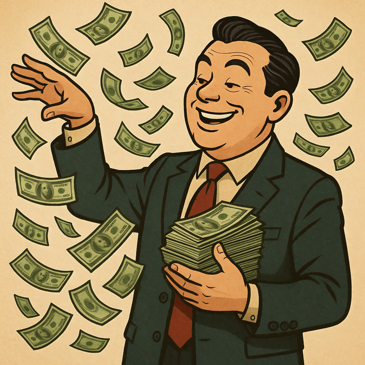 돈을-뿌리고-있는-정장-입은-남자