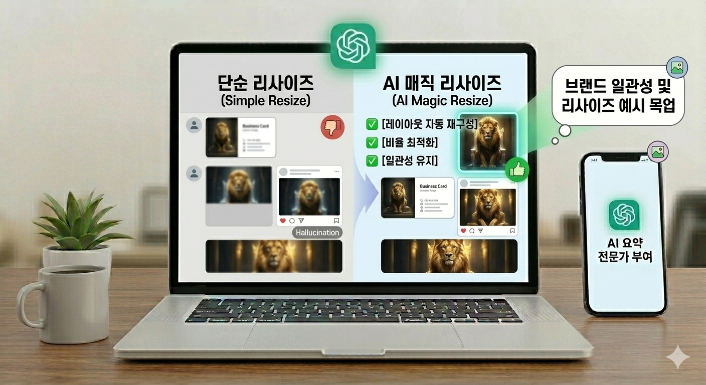 캔바 AI를 활용한 브랜드 일관성 유지 및 리사이즈 예시 목업