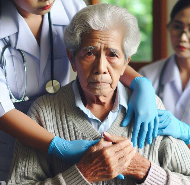 치매 돌봄 서비스를 받고 있는 노인