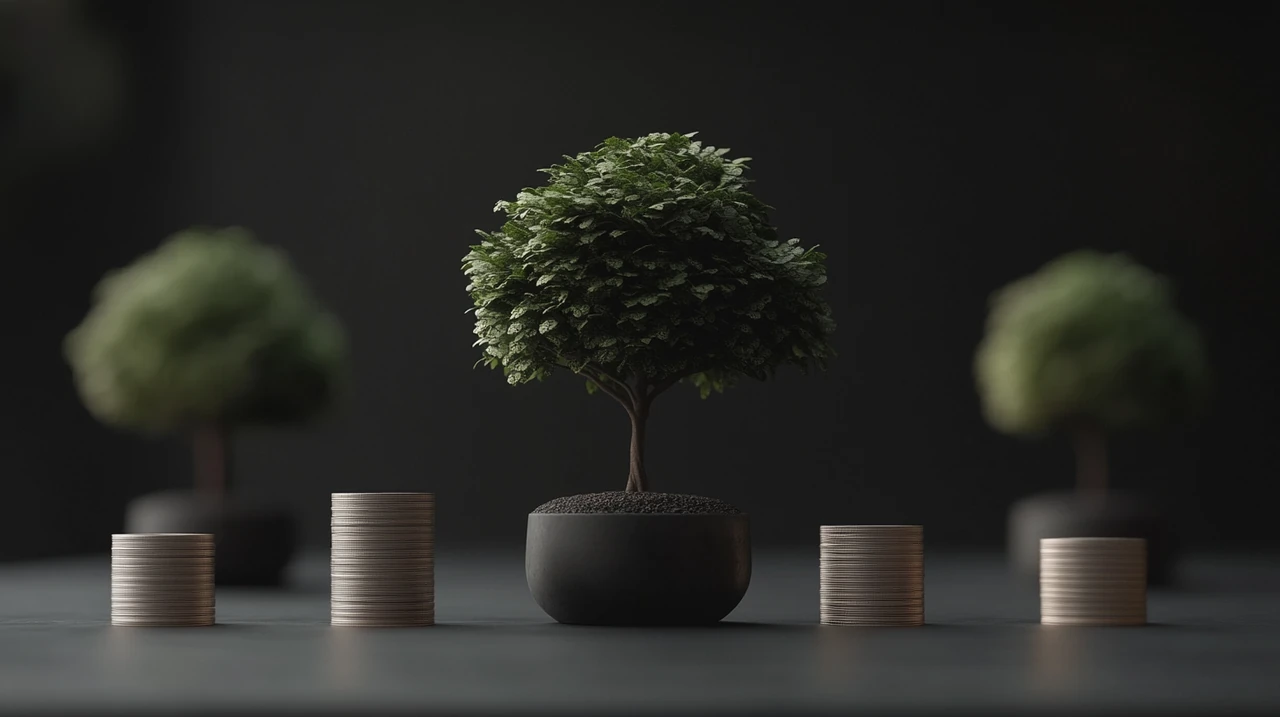 고배당 인컴형 ETF의 수익 성장을 통한 전략적 장기 투자 사고를 보여주는 균형 잡힌 이미지