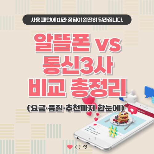 알뜰폰 vs 통신3사 비교 총정리 (요금&middot;품질&middot;추천까지 한눈에)