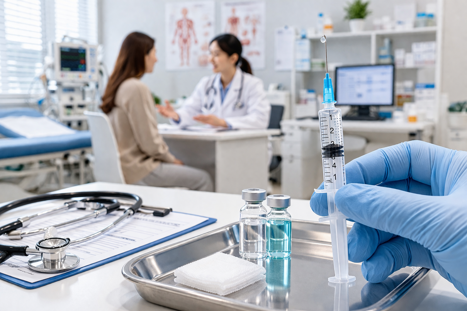 병원 진료실 또는 주사기 관련