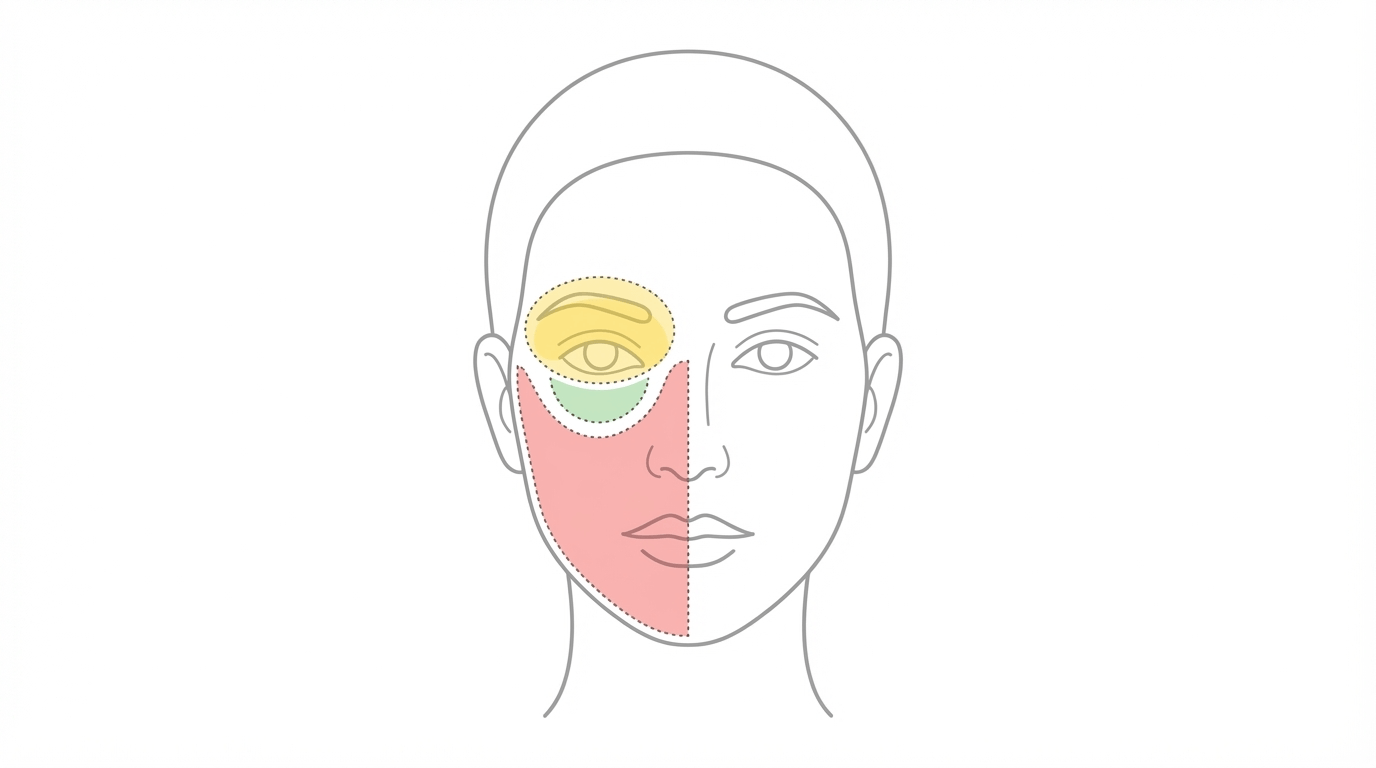 눈꺼풀 떨림 범위별 원인 분류 일러스트