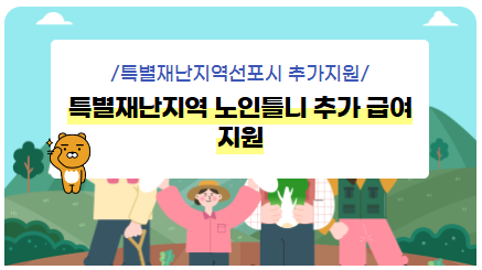 특별 재난지역 선포시 추가지원