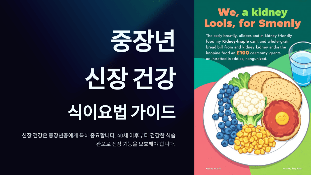 중장년을 위한 신장 건강 식이요법 가이드