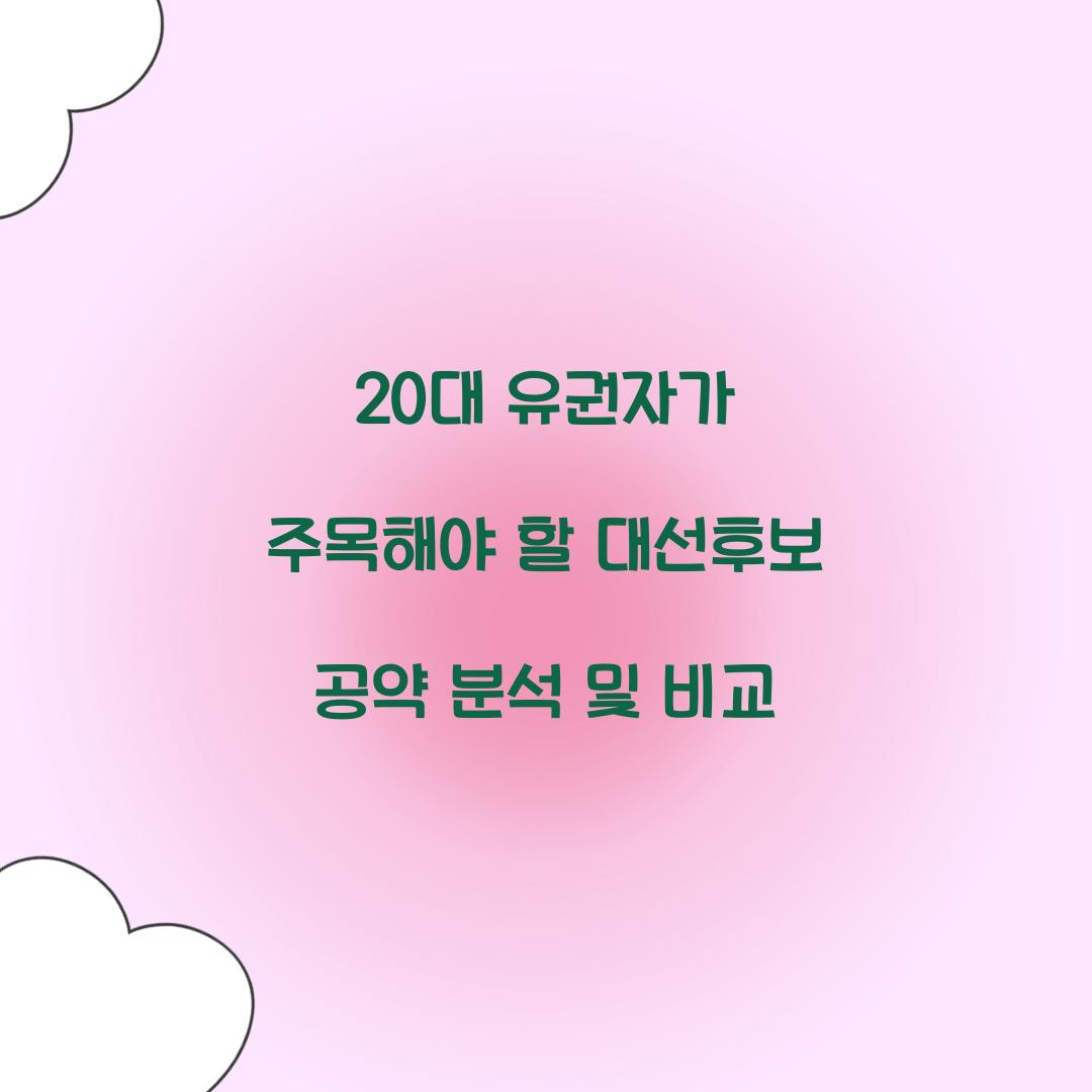 20대 유권자가 주목해야 할 대선후보 공약