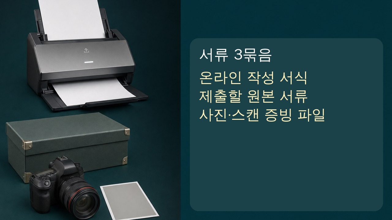 HUG 전세보증금반환보증 이행청구 서류를 계약 등기 입금증빙 세 묶음으로 준비한 이미지