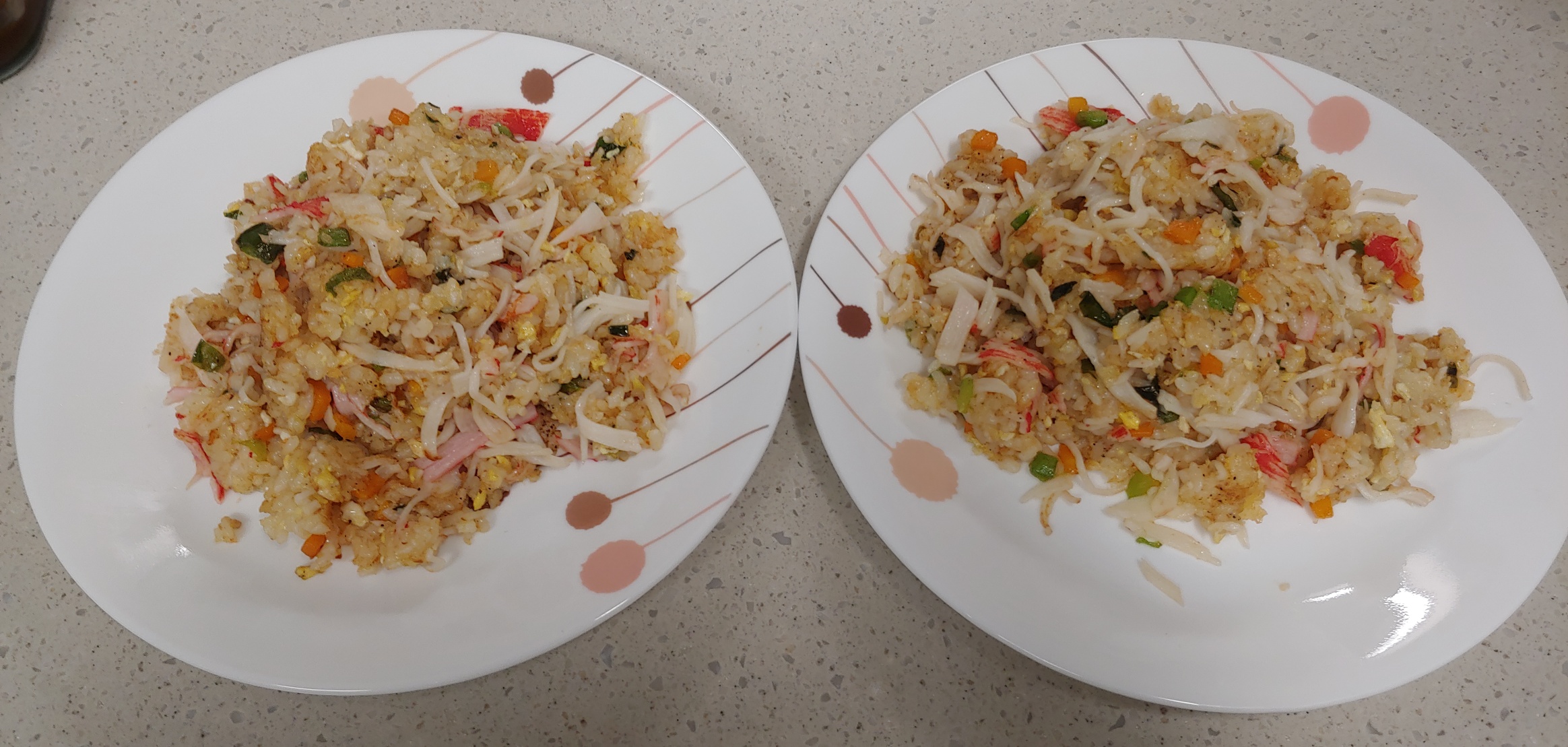 완성작, 담은 양에 비해 그릇이 좀 크다.