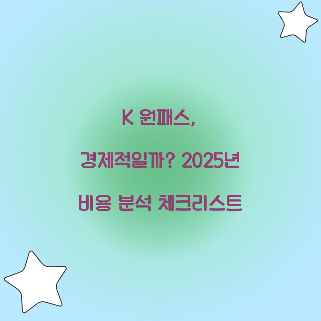 K 원패스, 정말 경제적일까? 비용 분석