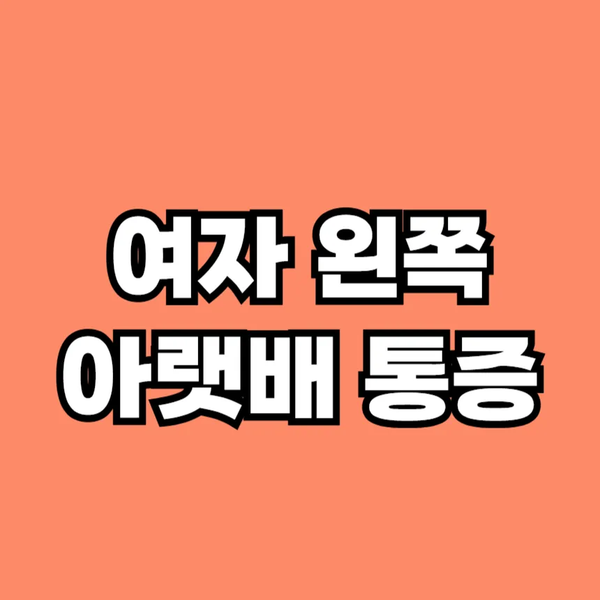 여자 왼쪽 아랫배 통증