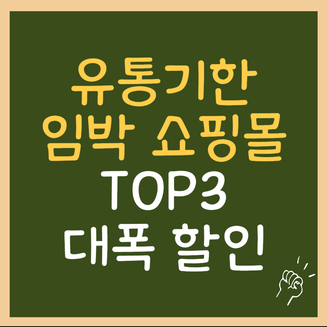유통기한 임박 쇼핑몰 TOP3(싸게 구매할 수 있는 쇼핑몰 추천)