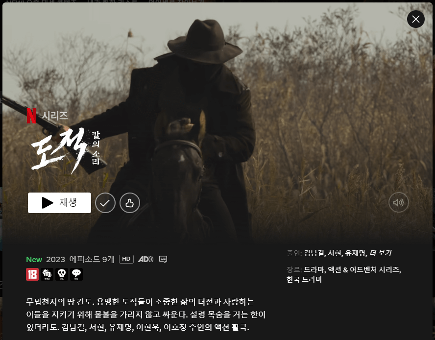 도적 : 칼의 소리 줄거리, 평점, 후기