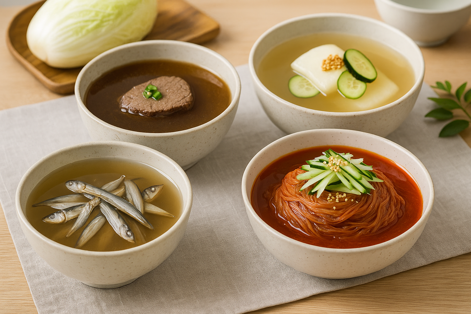 냉면 육수 레시피 만들기, 동치미&middot;소고기&middot;멸치&middot;비빔냉면까지 집에서 쉽게!