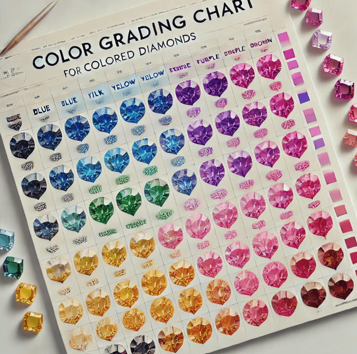 컬러 다이아 등급표 이미지