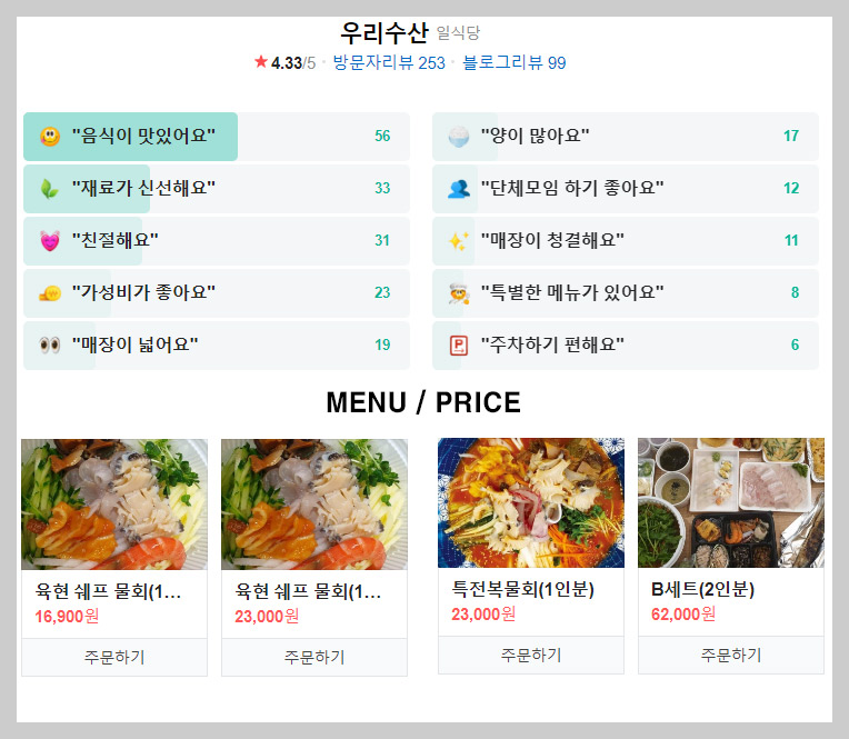 생생정보 양푼물회 / 우리수산