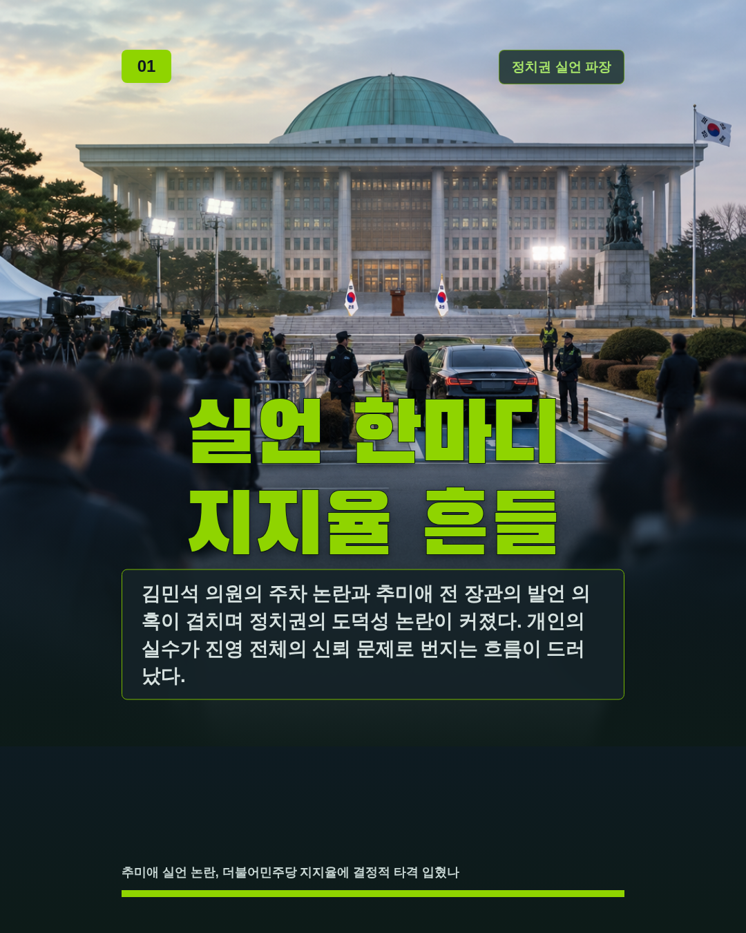실언 한마디 지지율 흔들