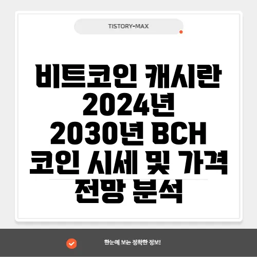 비트코인 캐시란  2024년 2030년 BCH 코인 시세 및 가격 전망 분석