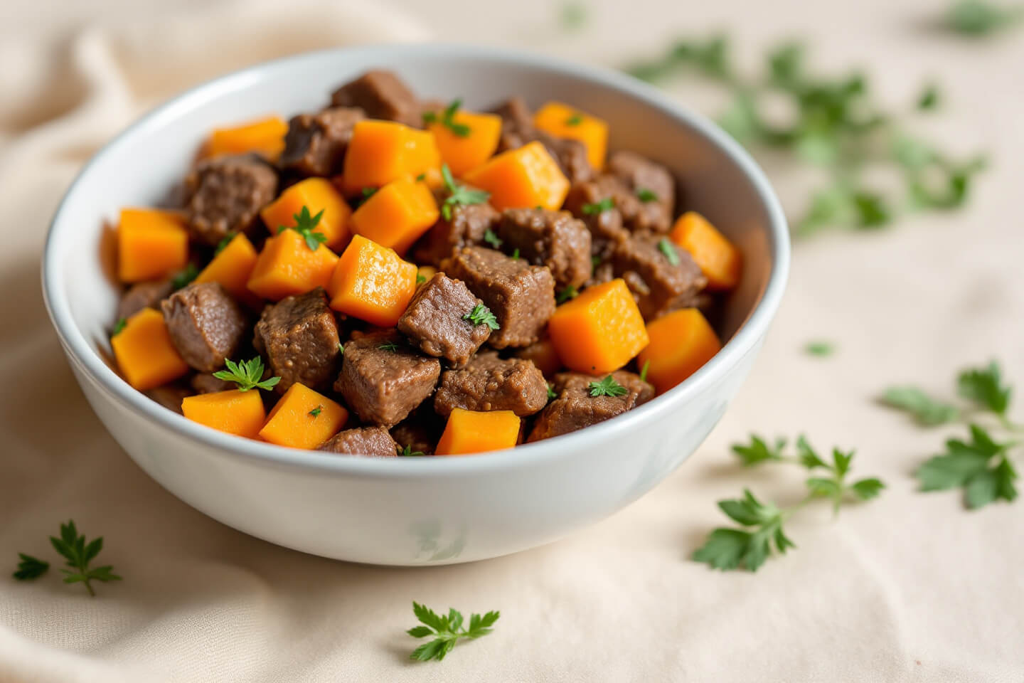 A nourishing dish featuring tender beef and sweet kabocha squash