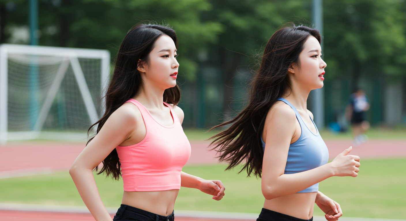 운동장을 뛰는 여인들