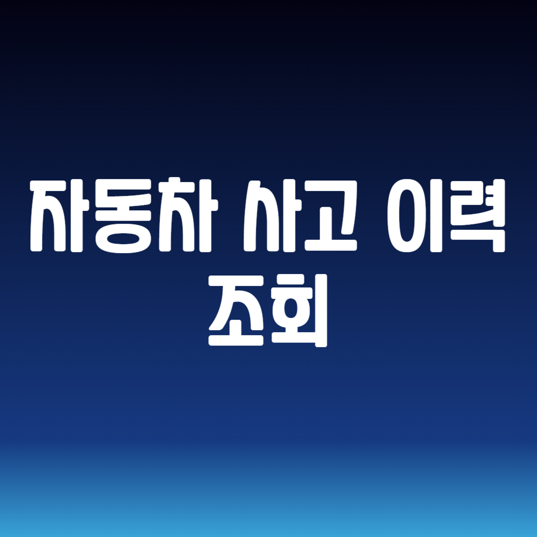 자동차 사고 이력 조회