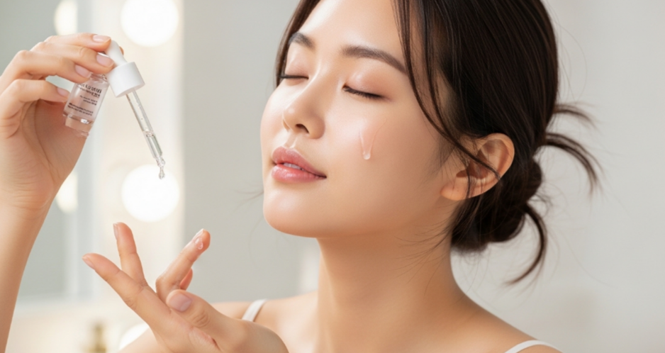 앰플 바르는여자 사진