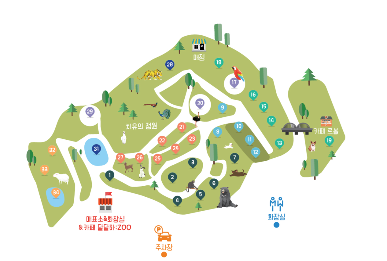 아침고요 가족동물원 안내도 이미지
출처: 아침고요 가족동물원 홈페이지