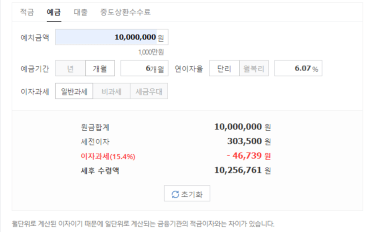 부산주례-새마을금고-6개월-금리6.07%-계산