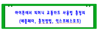 아이폰에서 티머니 교통카드 사용법 총정리 (애플페이, 충전방법, 익스프레스모드)