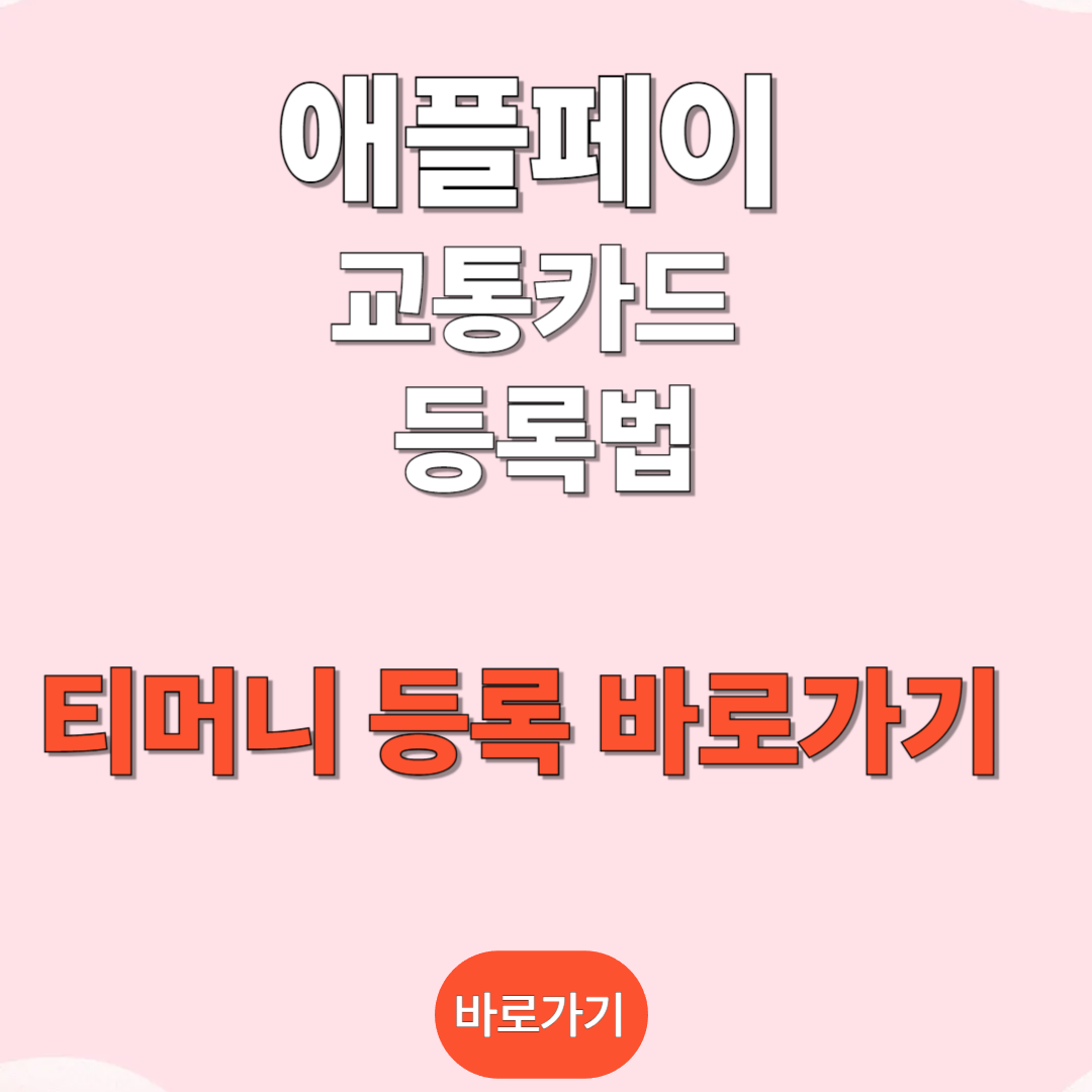 애플페이 교통카드 등록하러 가기