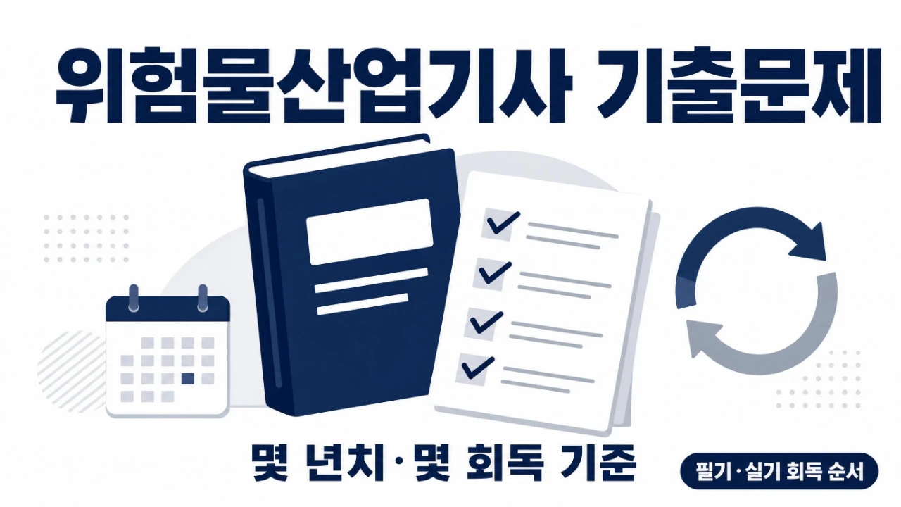 위험물산업기사 기출문제 회독 방법과 풀이 범위를 정리한 이미지