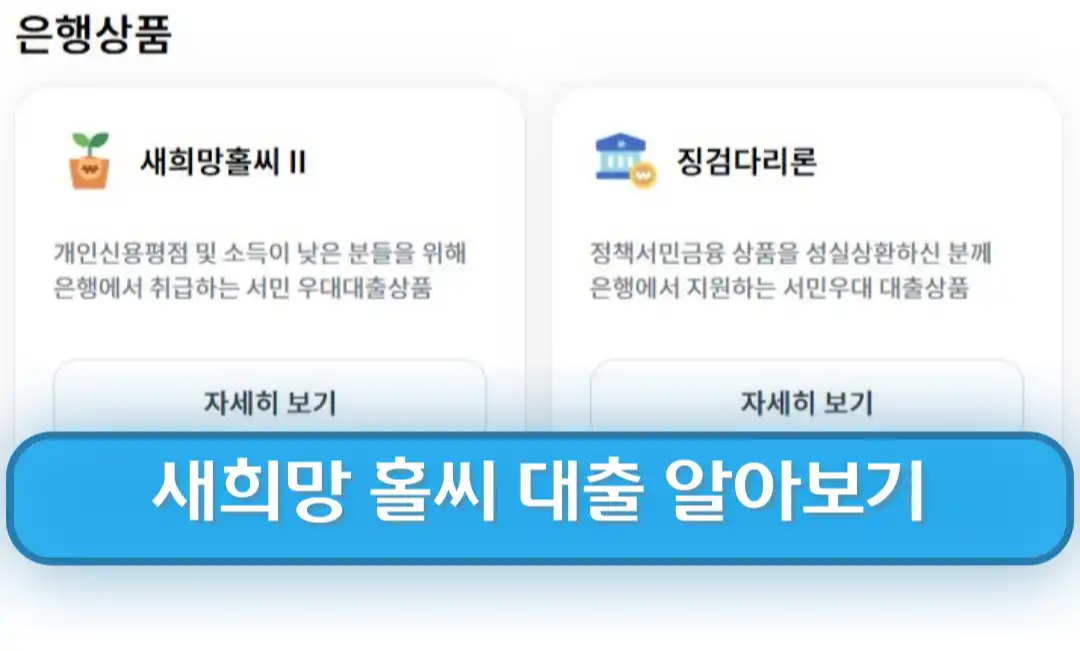 정부지원 저금리 서민대출 자격 종류