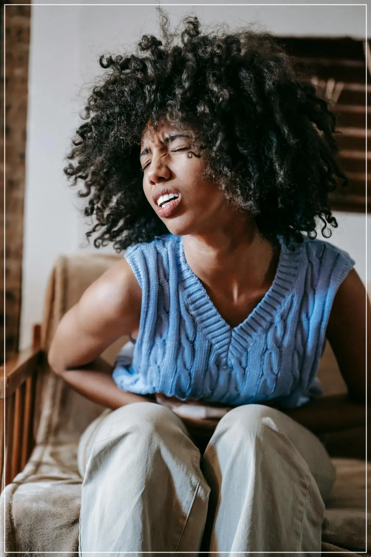 급성 설사로 복통을 호소하는 사진