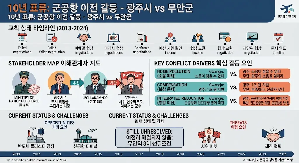 0년 표류한 광주 군공항, 반도체가 살렸다 &mdash; 무안군과 갈등, 이재명표 속도전 총정리 2026