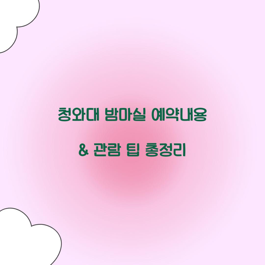 청와대 밤마실 예약내용
