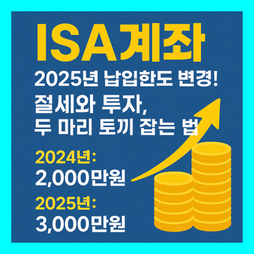 isa계좌 납입한도 변경, 절세와 투자
