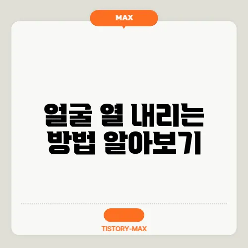 얼굴 열 내리는 방법 알아보기