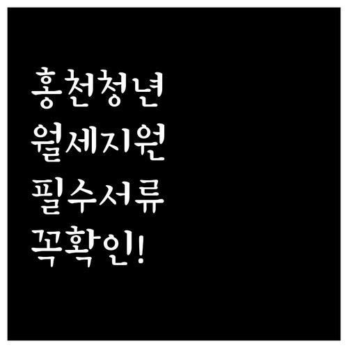 홍천군 무주택 청년 월세 지원금 소득..