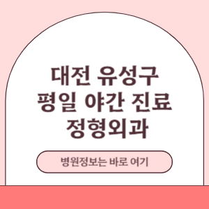 대전 유성구 평일 야간진료 정형외과 진료 병원