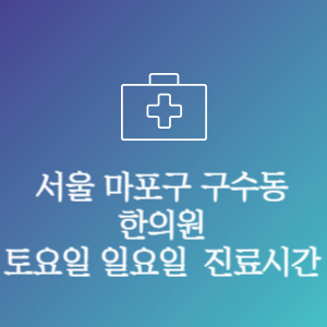 서울 마포구 구수동 한의원 주말 토요일 일요일 문여는 병원 진료시간