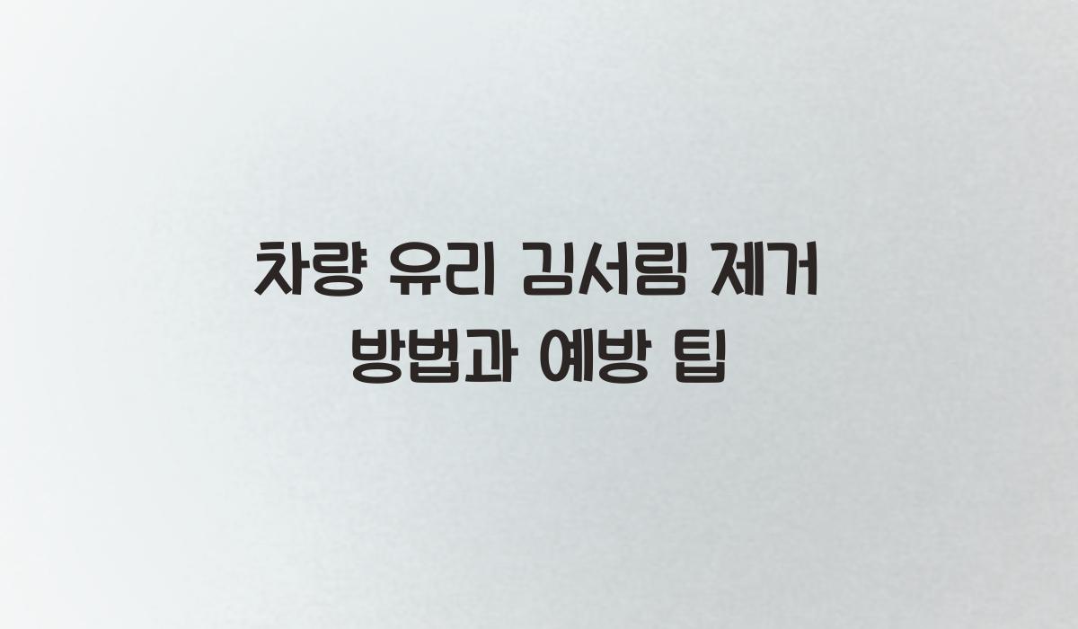 차량 유리 김서림 제거 방법