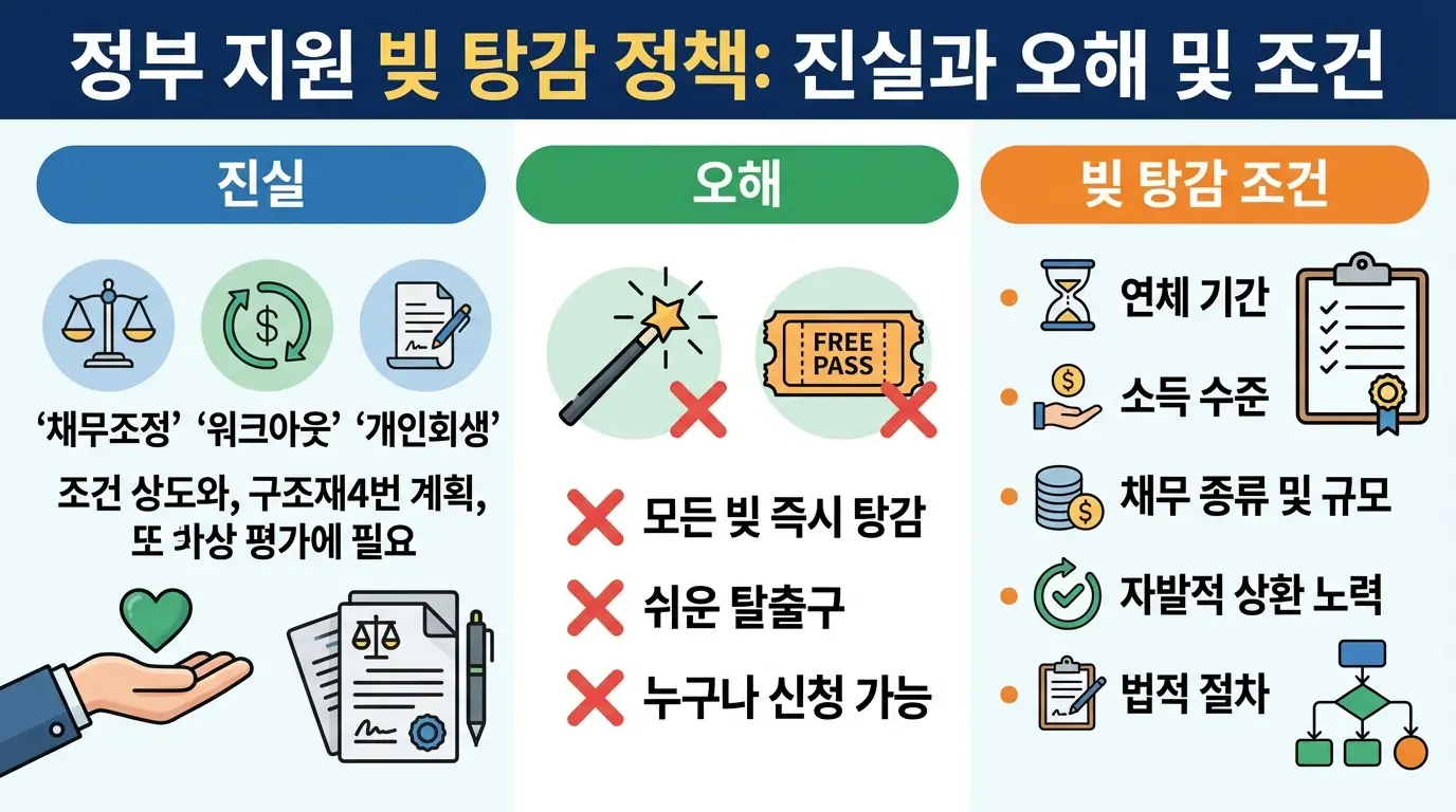 정부 지원 빚 탕감 정책 진실과 오해 및 빚 탕감 조건