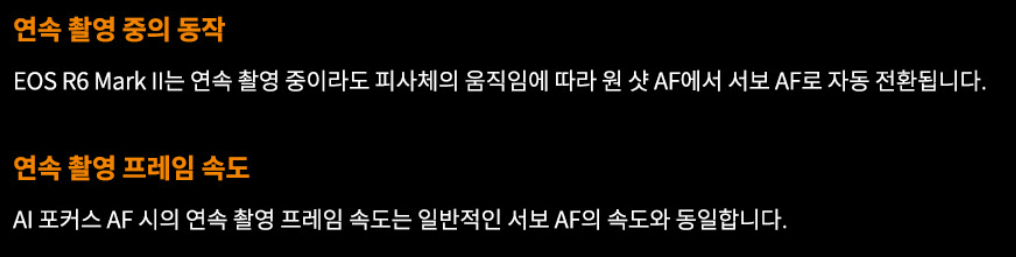 캐논 EOS R6 mark2 연속촬영