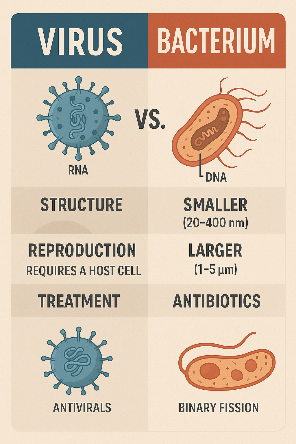 바이러스와 세균의 차이점 관련 사진