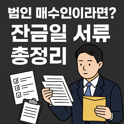 법인 매수인이라면 잔금일에 꼭 챙겨야 할 서류 총정리