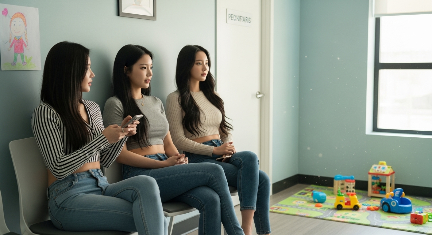 소아과에 진료받으러 온 어른들