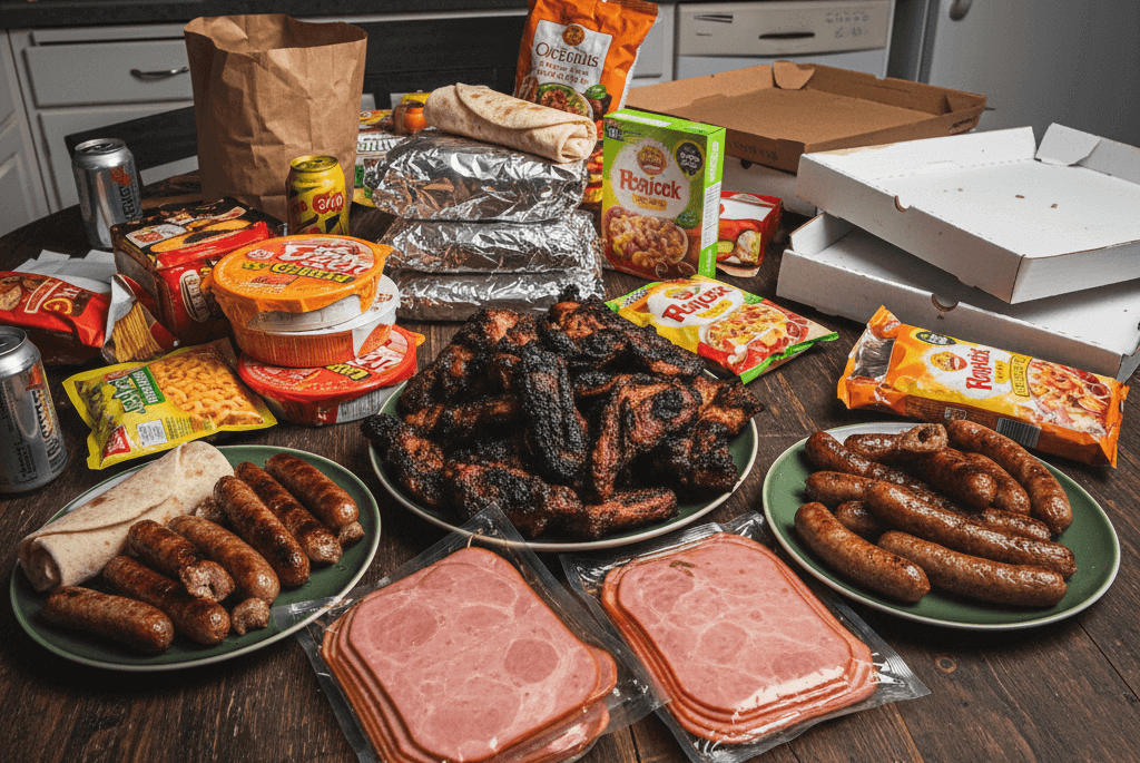 햄, 통조림, 가공식품, 탄고기, 소시지