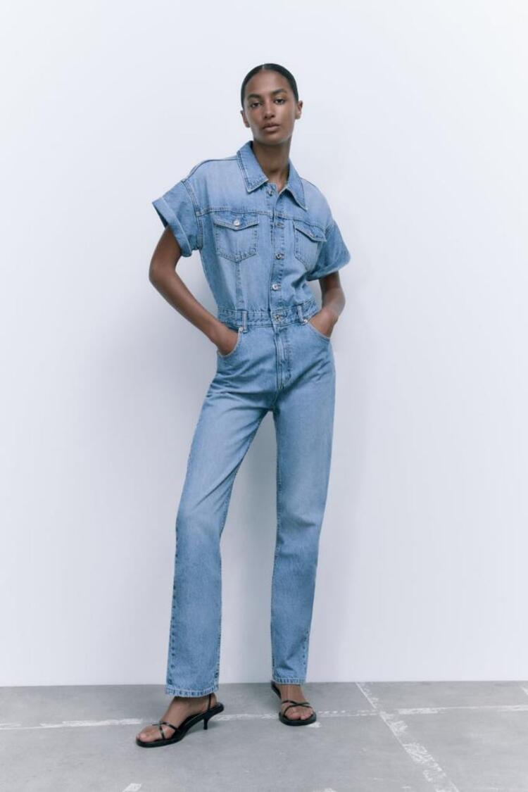 자라 데님 점프수트 8197 217 푸른 1891951