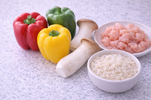 후기 이유식 닭고기 파프리카 버섯 진밥 재료 파프리카 새송이버섯 닭고기 안심