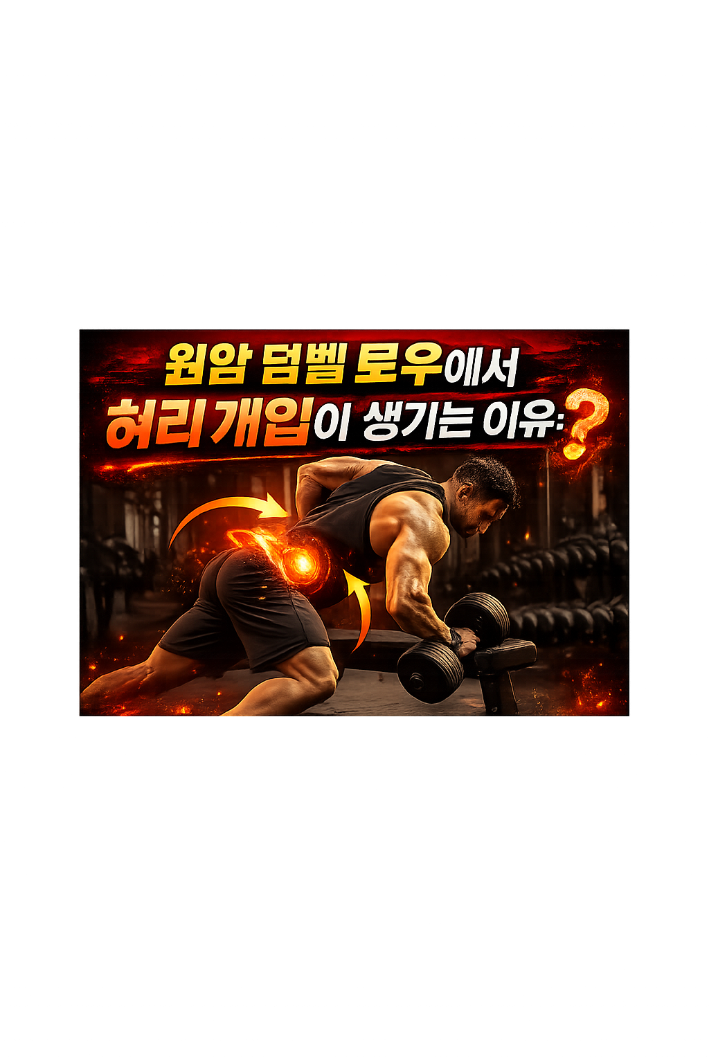원암 덤벨 로우에서 허리 개입이 생기는 이유